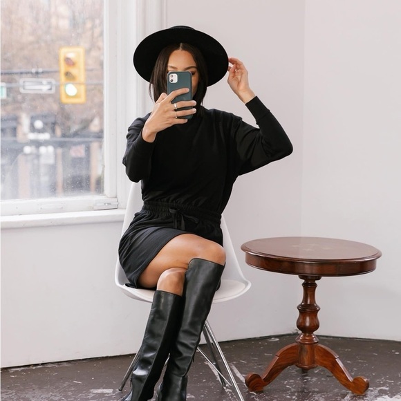 Smash + Tess The Elevate Feel Good Dress- Long Sleeve Drawstring Waist- Size XXS - Picture 1 of 11